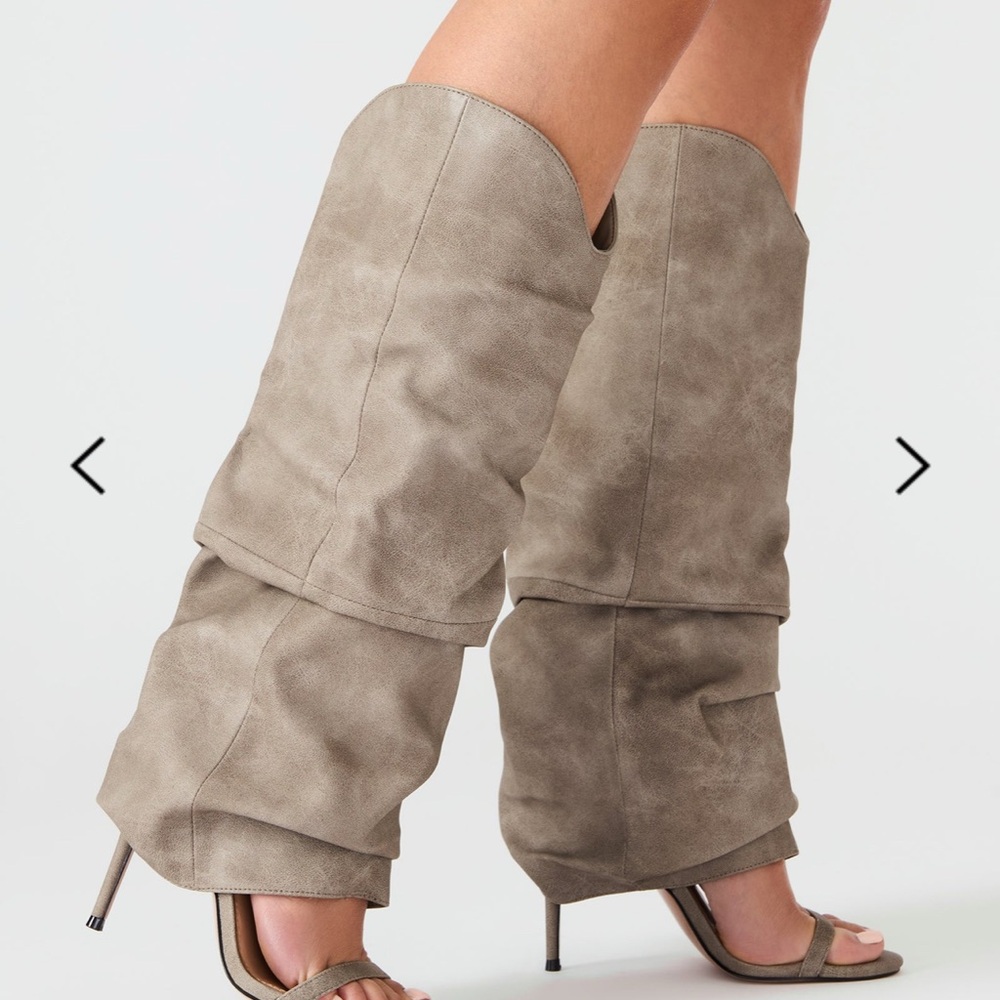 Steve Madden Taupe Slouch Over-the-Knee Stiletto Boot - Picture 2 of 5